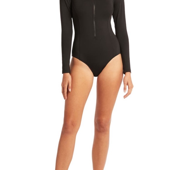 Sea Level Long-Sleeve One-Piece Swimsuit Size 6 / AU10, Great condition - Picture 2 of 5